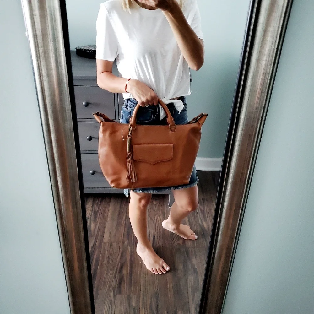 NEW The Sak Sierra Brown Convertible Satchel Bag